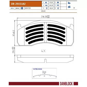Jeu de 4 plaquettes de frein avant DANBLOCK