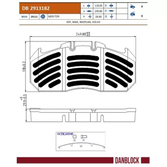 Jeu de 4 plaquettes de frein DANBLOCK