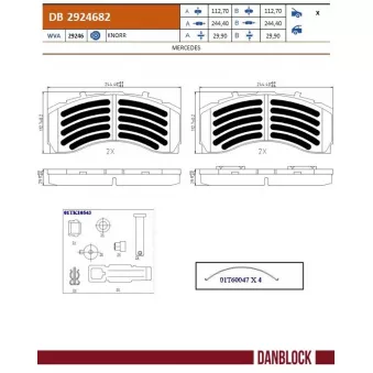Jeu de 4 plaquettes de frein avant DANBLOCK