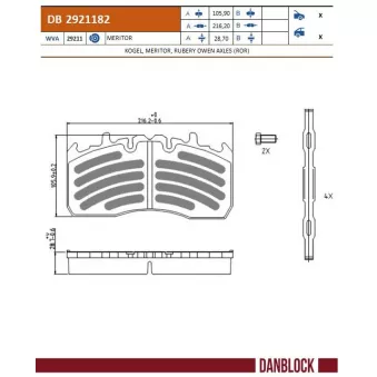 Jeu de 4 plaquettes de frein avant DANBLOCK