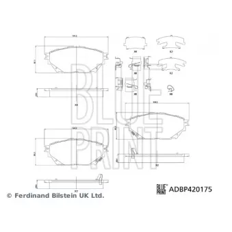 Jeu de 4 plaquettes de frein BLUE PRINT