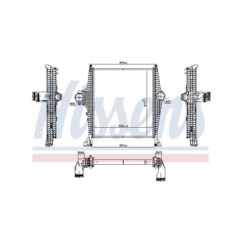 Intercooler, échangeur NISSENS 961287