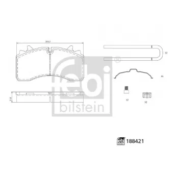 Jeu de 4 plaquettes de frein FEBI BILSTEIN