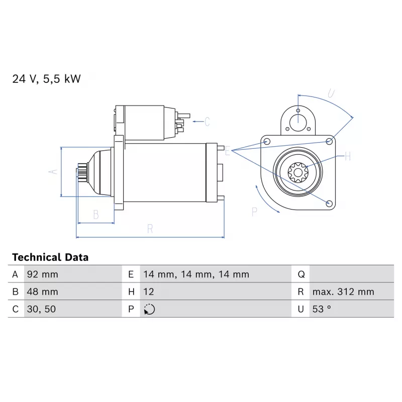 Démarreur BOSCH 0 986 028 020