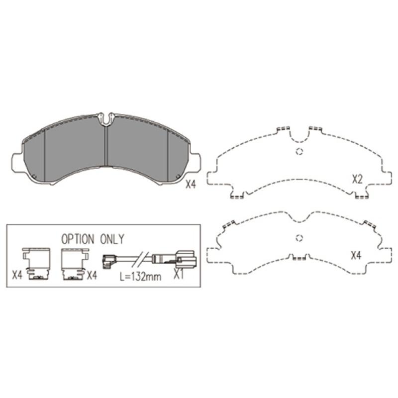 Jeu de 4 plaquettes de frein avant RED-LINE 27MI034 - Visuel 1