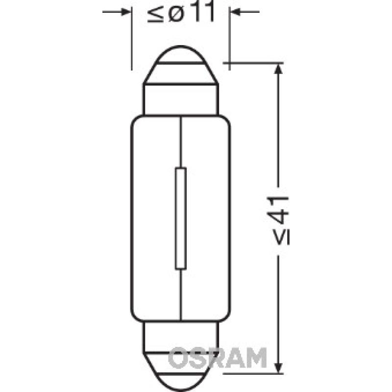 Ampoule, feu éclaireur de plaque OSRAM 6424 - Visuel 1