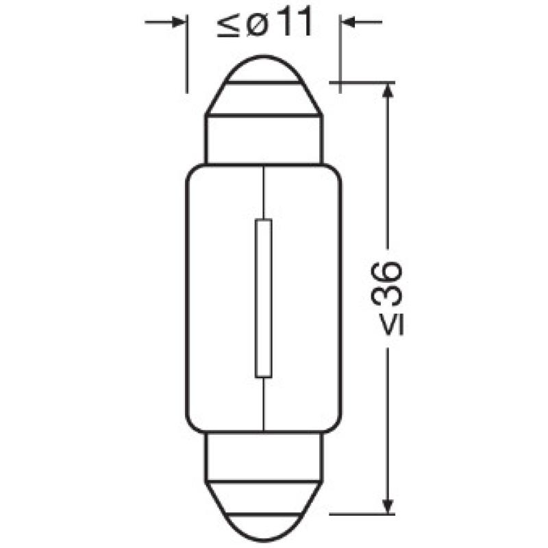 Ampoule, feu éclaireur de plaque OSRAM 6423 - Visuel 1