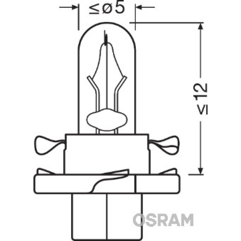 Ampoule, éclairage des instruments OSRAM 2452MFX6 - Visuel 1