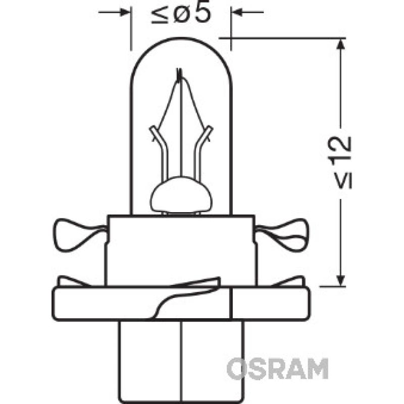 Ampoule, éclairage des instruments OSRAM 2473MFX6 - Visuel 1