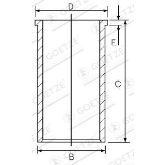 Chemise de cylindre GOETZE ENGINE 14-028610-00