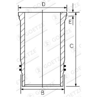 Chemise de cylindre GOETZE ENGINE 15-480450-00