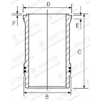 Chemise de cylindre GOETZE ENGINE 15-480090-00