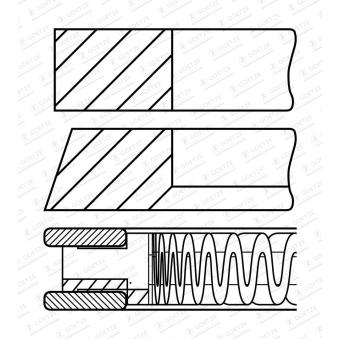 Jeu de segments de pistons GOETZE ENGINE 08-448700-00
