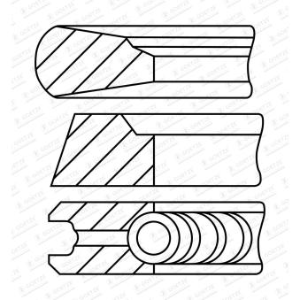 Jeu de segments de pistons GOETZE ENGINE 08-444922-00
