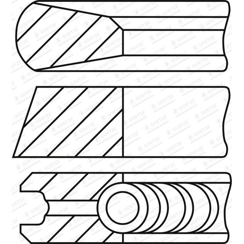 Jeu de segments de pistons GOETZE ENGINE 08-445200-10 - Visuel 1