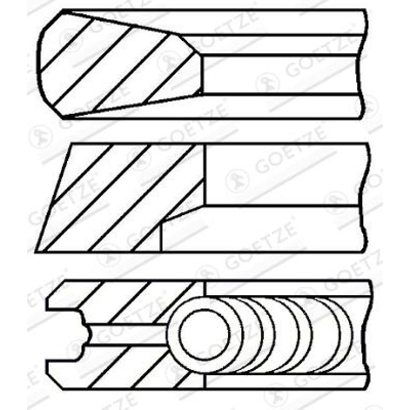 Jeu de segments de pistons GOETZE ENGINE 08-445200-30 - Visuel 1