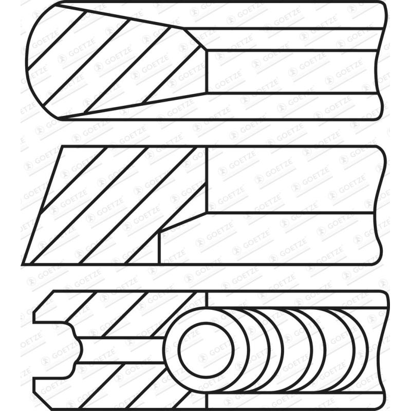 Jeu de segments de pistons GOETZE ENGINE 08-451100-00 - Visuel 1
