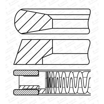 Jeu de segments de pistons GOETZE ENGINE 08-451200-00