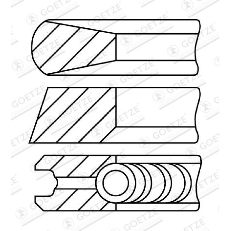 Jeu de segments de pistons GOETZE ENGINE 08-453900-00 - Visuel 1
