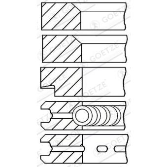 Jeu de segments de pistons GOETZE ENGINE 08-107200-00