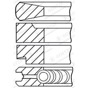 Jeu de segments de pistons GOETZE ENGINE 08-100100-00