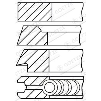 Jeu de segments de pistons GOETZE ENGINE 08-214811-10