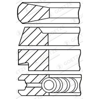 Jeu de segments de pistons GOETZE ENGINE 08-174607-10