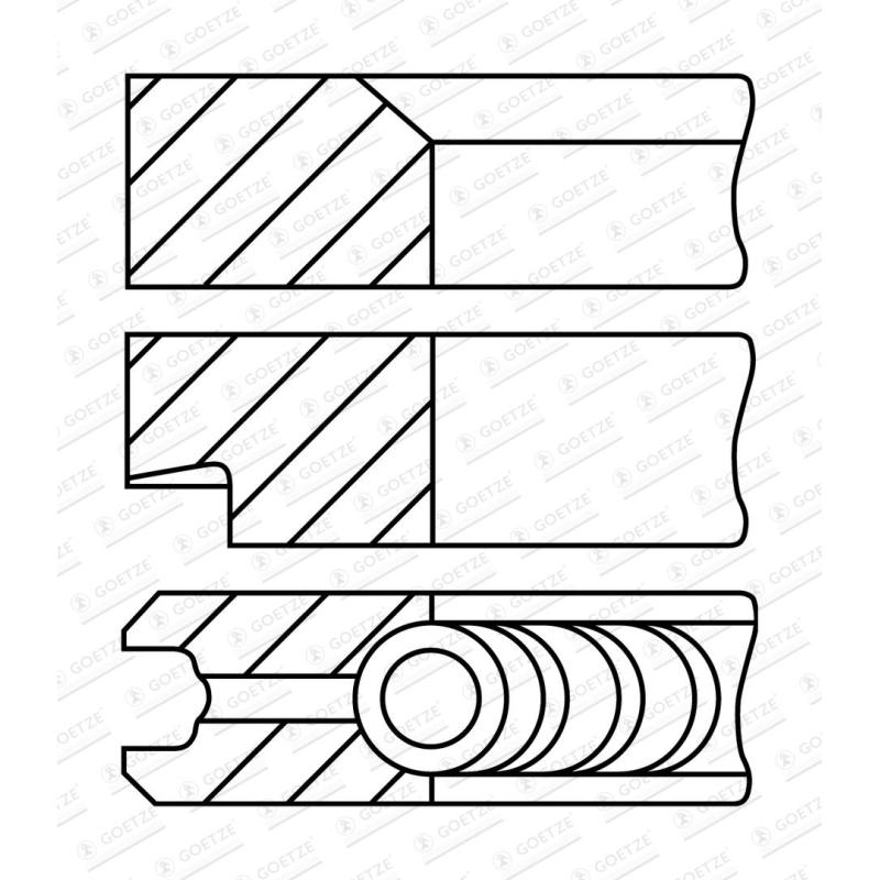 Jeu de segments de pistons GOETZE ENGINE 08-176700-10 - Visuel 1