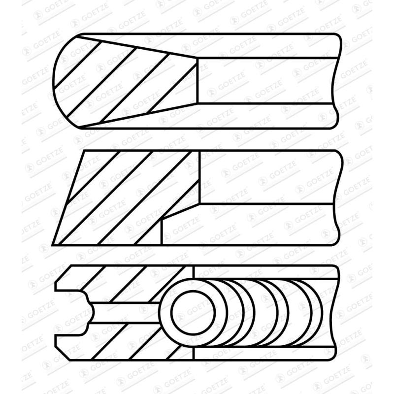 Jeu de segments de pistons GOETZE ENGINE 08-176000-10 - Visuel 1