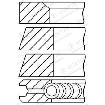 Jeu de segments de pistons GOETZE ENGINE 08-322300-00