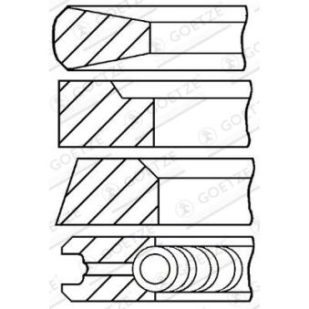 Jeu de segments de pistons GOETZE ENGINE 08-132000-10