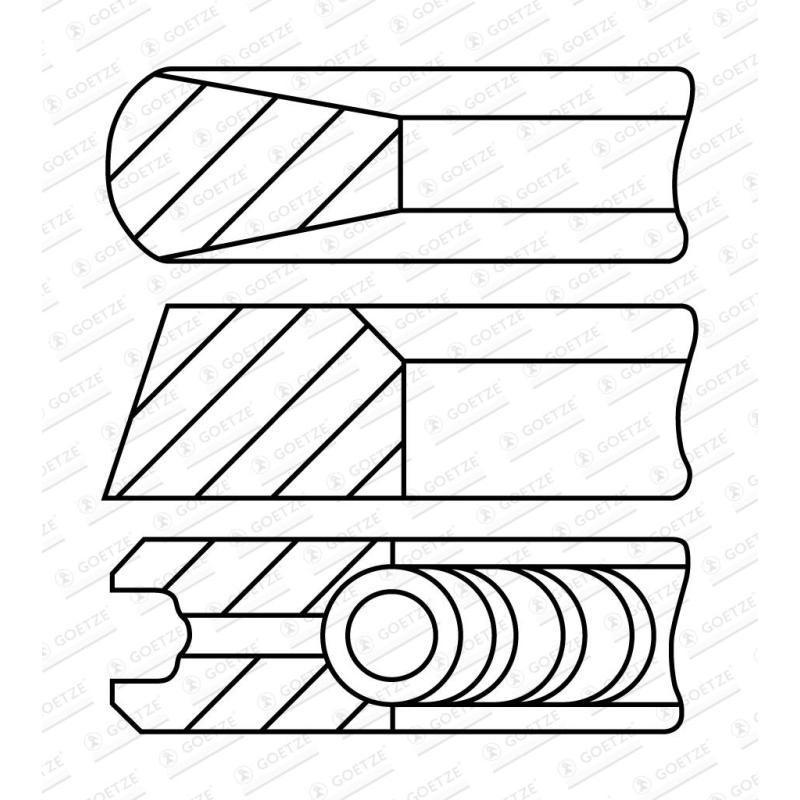 Jeu de segments de pistons GOETZE ENGINE 08-335800-10 - Visuel 1