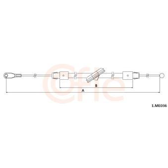 Tirette à câble, frein de stationnement COFLE 92.1.ME036