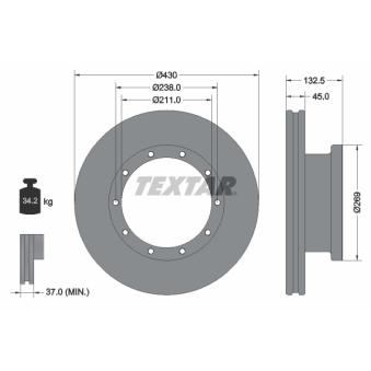 Jeu de 2 disques de frein avant TEXTAR