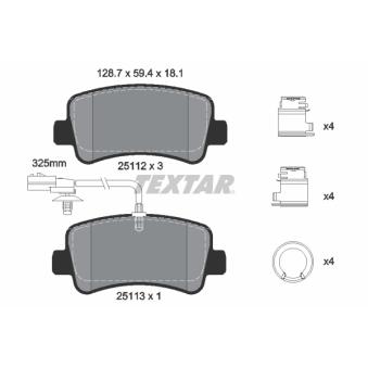 Jeu de 4 plaquettes de frein avant TEXTAR 2511209