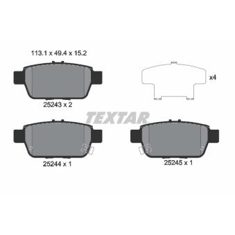 Jeu de 4 plaquettes de frein avant TEXTAR 2524301