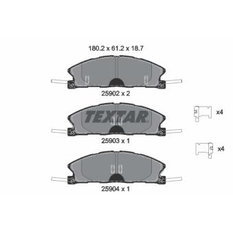 Jeu de 4 plaquettes de frein avant TEXTAR 2590201