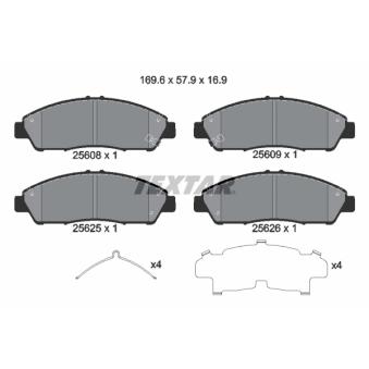 Jeu de 4 plaquettes de frein avant TEXTAR 2560801