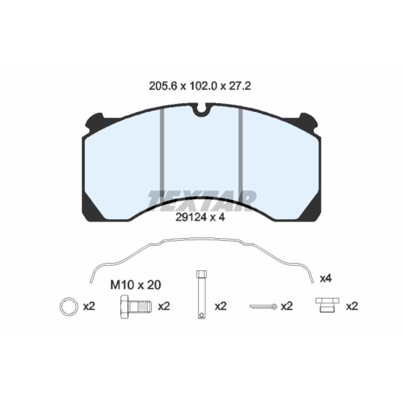 Jeu de 4 plaquettes de frein arrière TEXTAR 2912405 - Visuel 1