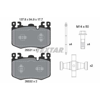 Jeu de 4 plaquettes de frein avant TEXTAR 2653101