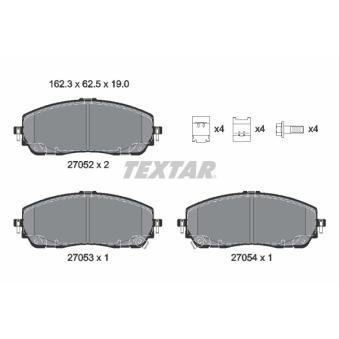 Jeu de 4 plaquettes de frein avant TEXTAR 2705201