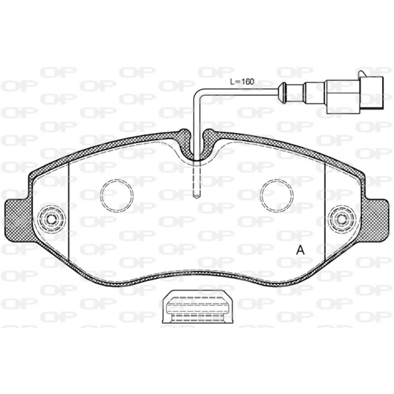 Jeu de 4 plaquettes de frein avant OPEN PARTS BPA1245.02 - Visuel 1
