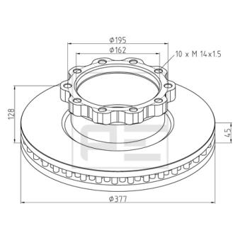 Jeu de 2 disques de frein avant PE Automotive 036.117-00A
