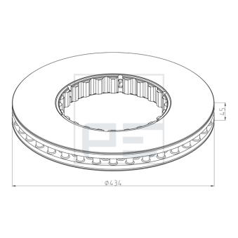 Jeu de 2 disques de frein avant PE Automotive 146.222-10A