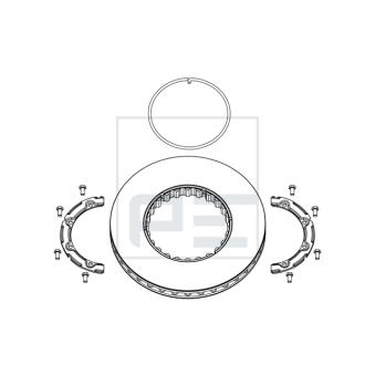 Jeu de 2 disques de frein avant PE Automotive 146.223-00A