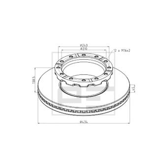 Jeu de 2 disques de frein avant PE Automotive 026.682-00A