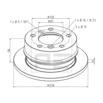 Jeu de 2 disques de frein avant PE Automotive 016.290-00A