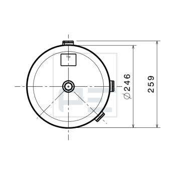 Réservoir d'air, système d'air comprimé PE Automotive 106.509-80A