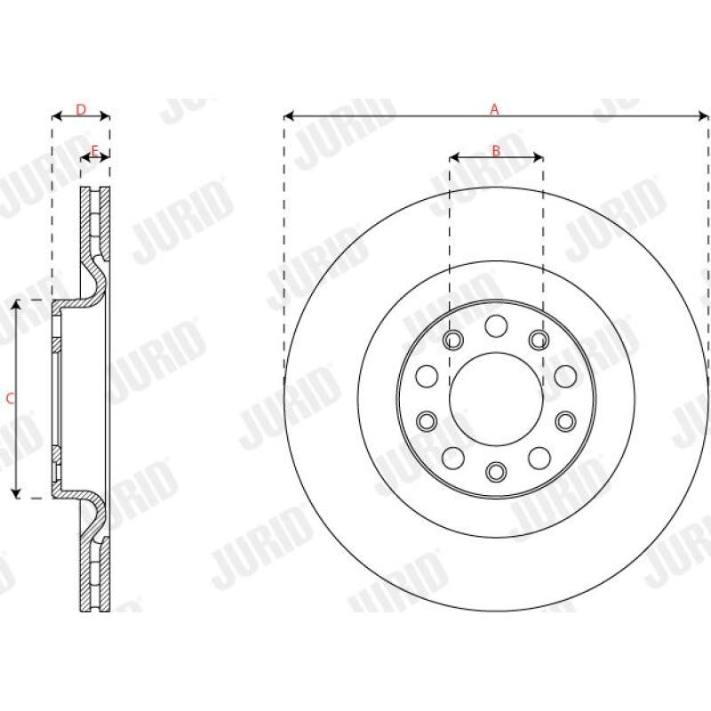 Jeu de 2 disques de frein avant JURID 563681JC - Visuel 2