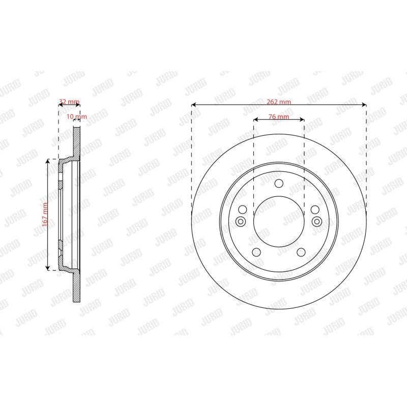 Jeu de 2 disques de frein avant JURID 563680JC - Visuel 1